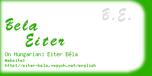 bela eiter business card